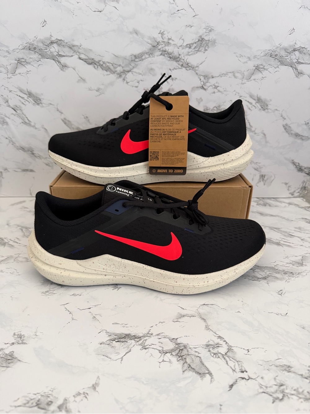 Nike Winflo 10 Black Bright Crimson Athletic Running Shoes DV4022 Men’s Size 12